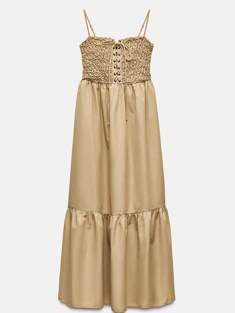 Zara Tied Poplin Midi Dress